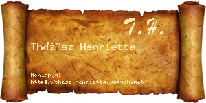 Thész Henrietta névjegykártya