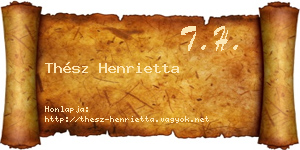 Thész Henrietta névjegykártya